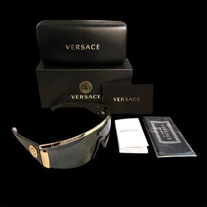 Versace Shields Tribute Y2K Complete Kit Macy's Limo Tint Glossy Wide Frame LNIB